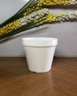 White Round Flower Pot