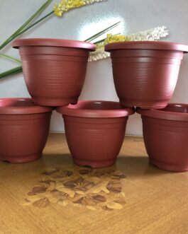 Red Thick Semi Round Flower Pot