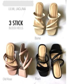 3 Stick Block Heel Sandals