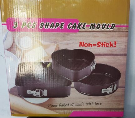 cake moulding 3 assorted shapes